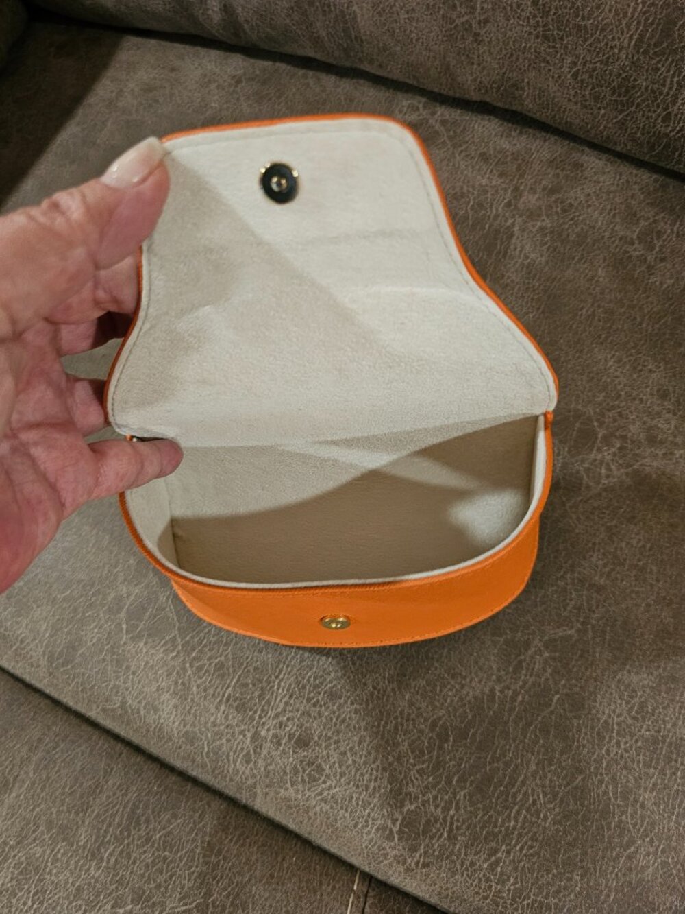 NEW Tory Burch Orange Eyeglasses / Sunglasses Case - Picture 4 of 4